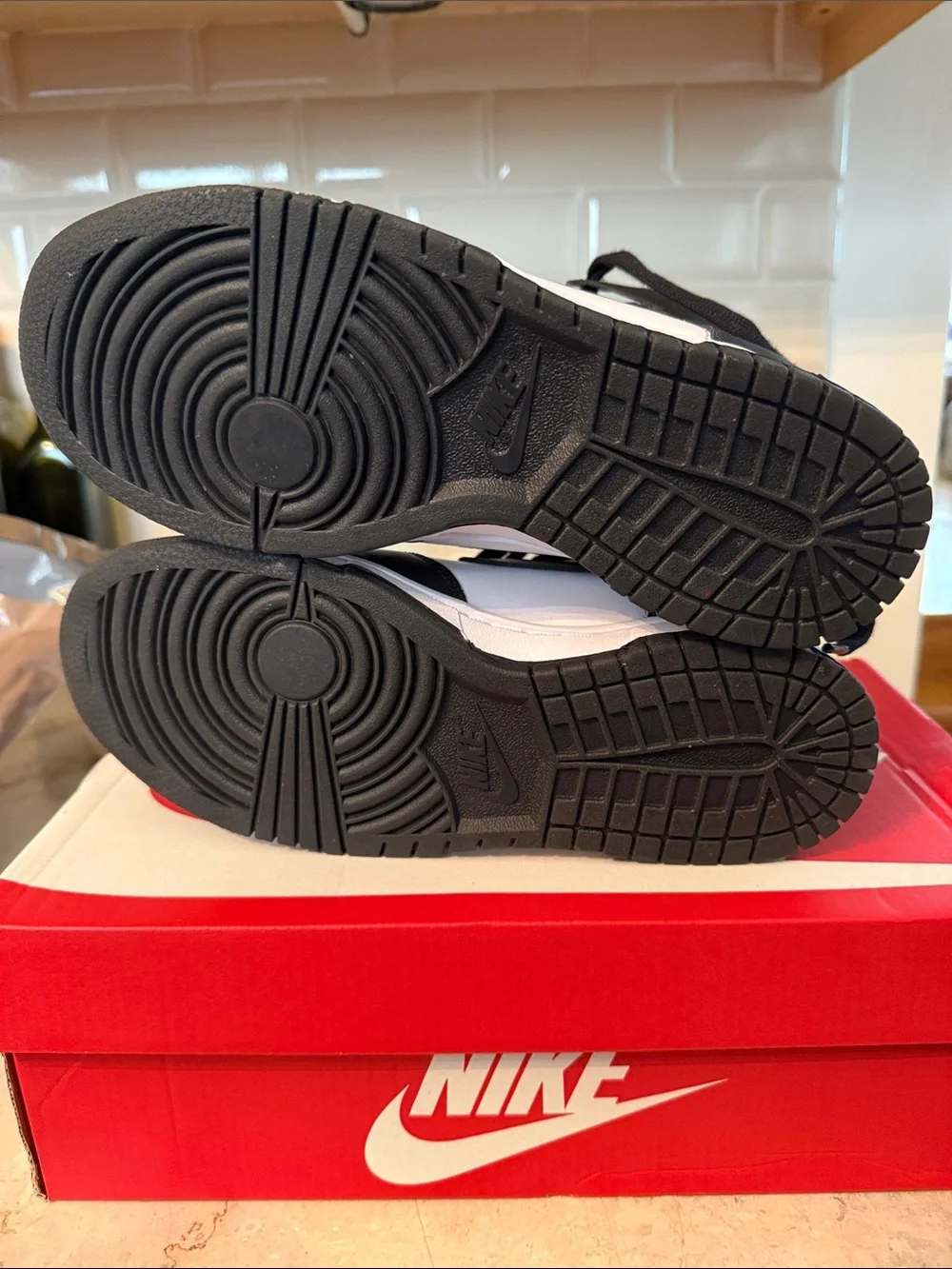 Nike Black and White Dunk High-Top Sneakers
